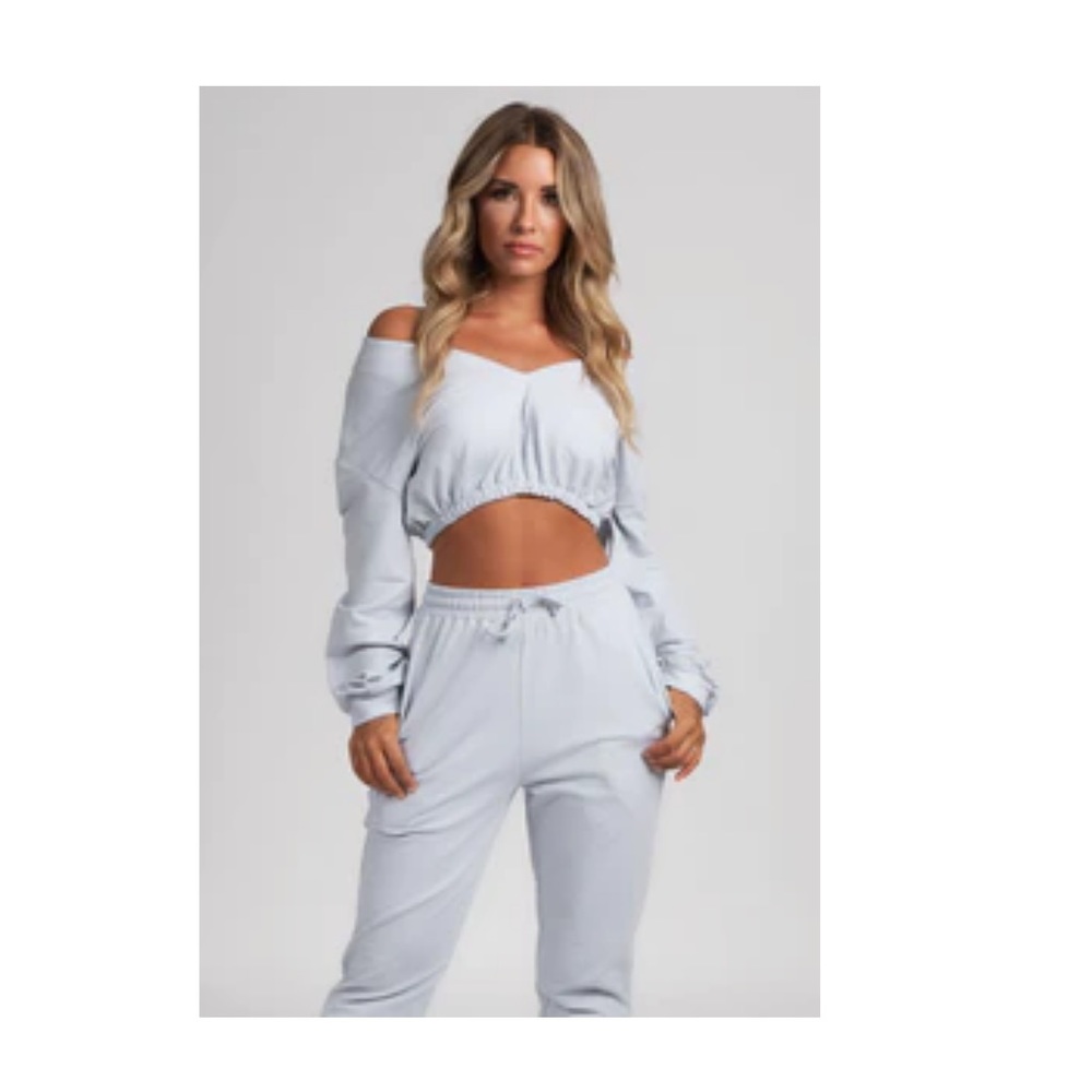 NWT Meshki Cropped Baby Blue Jumper